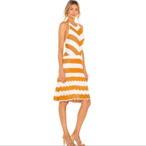 BCBG- Sweater Halter Dress in Ivory & Caramel Spice- size L - Picture 2 of 8